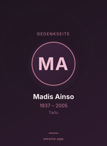 Gedenkportrait von Madis Ainso