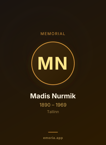 Memorial portrait of Madis Nurmik