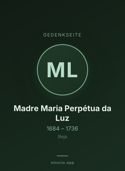 Gedenkportrait von Madre Maria Perpétua da Luz