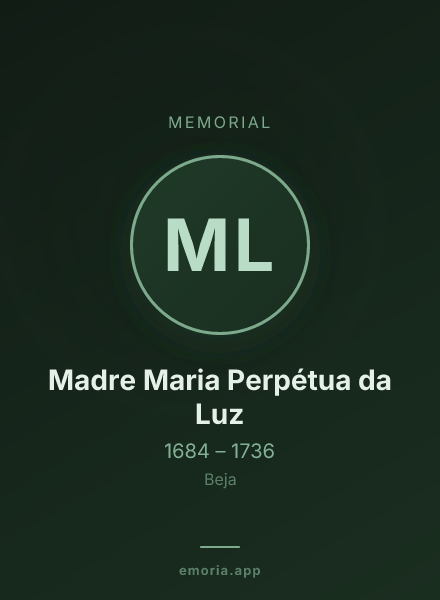 Memorial portrait of Madre Maria Perpétua da Luz