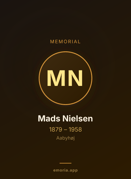 Memorial portrait of Mads Nielsen