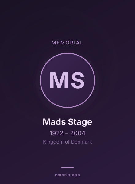 Memorial portrait of Mads Stage