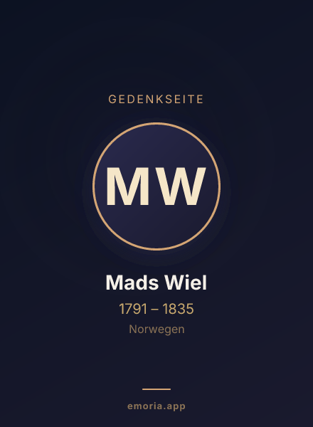 Gedenkportrait von Mads Wiel