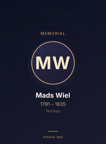 Memorial portrait of Mads Wiel