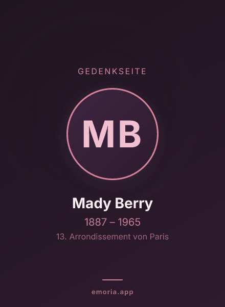 Gedenkportrait von Mady Berry