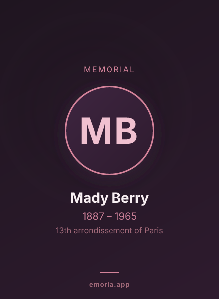 Memorial portrait of Mady Berry