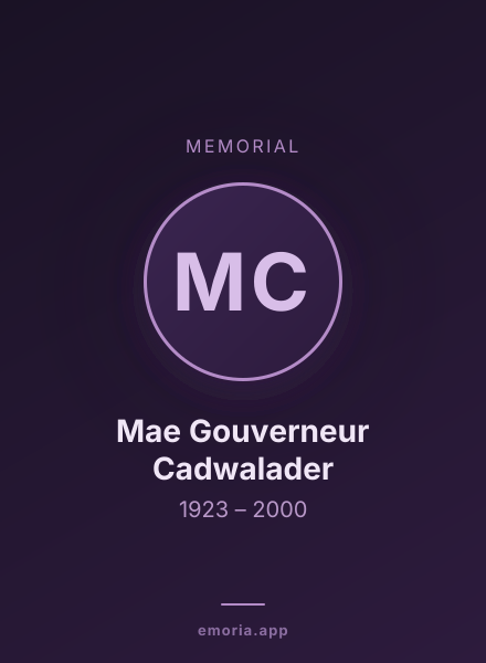 Memorial portrait of Mae Gouverneur Cadwalader
