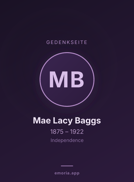 Gedenkportrait von Mae Lacy Baggs