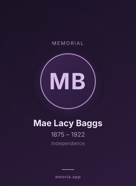 Memorial portrait of Mae Lacy Baggs