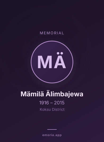 Memorial portrait of Mämilä Älimbajewa