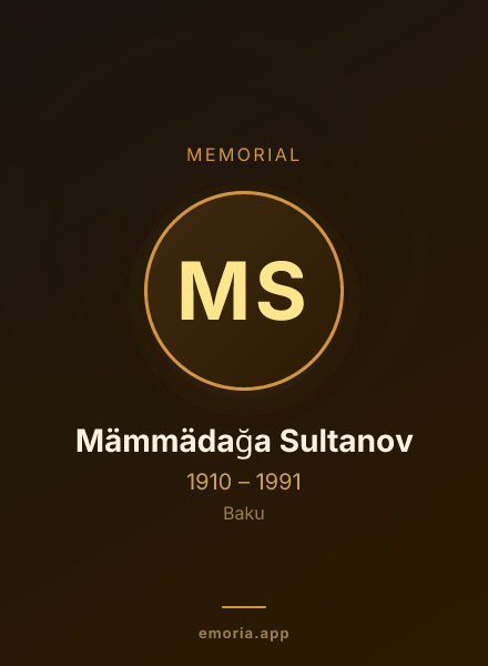 Memorial portrait of Mämmädağa Sultanov