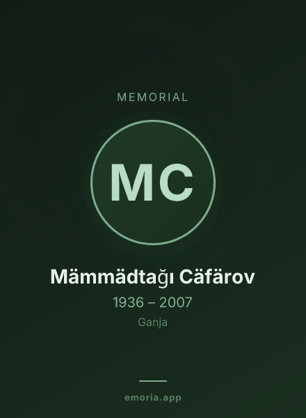 Memorial portrait of Mämmädtağı Cäfärov