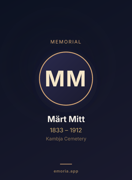 Memorial portrait of Märt Mitt