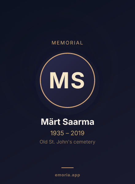 Memorial portrait of Märt Saarma