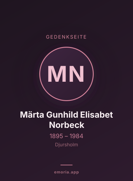 Gedenkportrait von Märta Gunhild Elisabet Norbeck