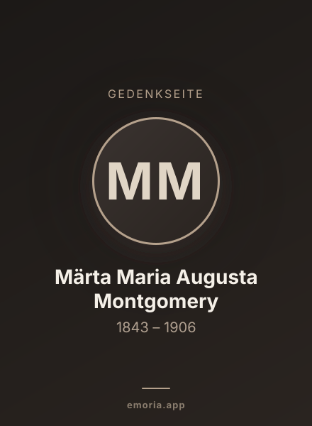 Gedenkportrait von Märta Maria Augusta Montgomery
