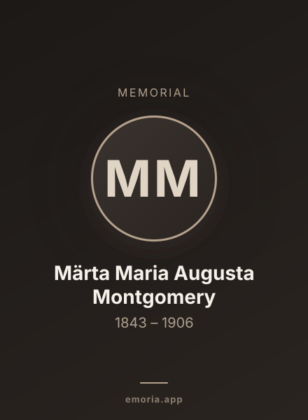 Memorial portrait of Märta Maria Augusta Montgomery