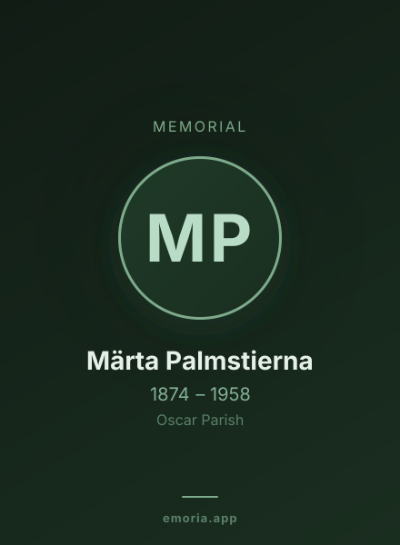 Memorial portrait of Märta Palmstierna