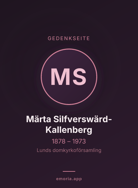 Gedenkportrait von Märta Silfverswärd-Kallenberg