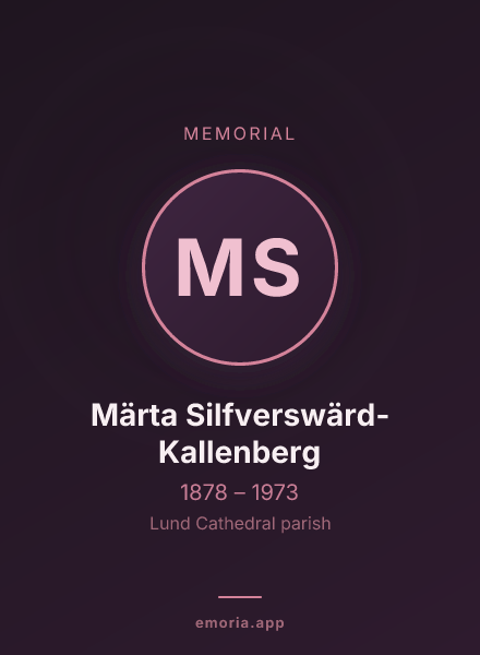 Memorial portrait of Märta Silfverswärd-Kallenberg