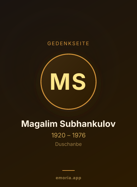 Gedenkportrait von Magalim Subhankulov