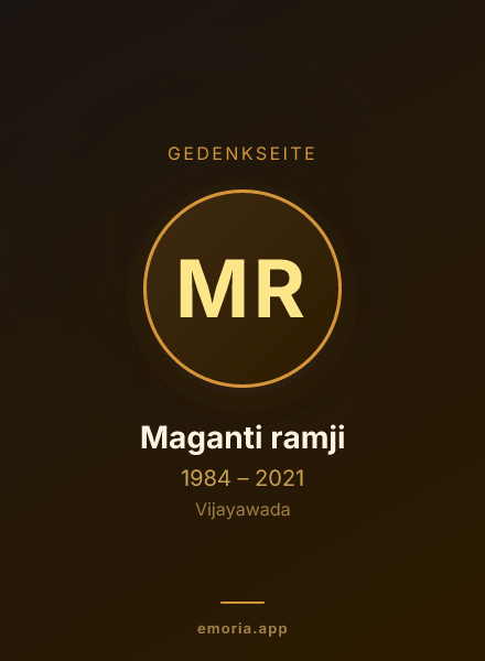 Gedenkportrait von Maganti ramji