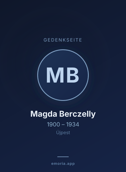Gedenkportrait von Magda Berczelly