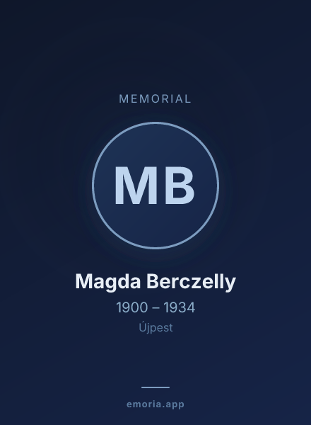 Memorial portrait of Magda Berczelly