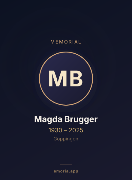 Memorial portrait of Magda Brugger