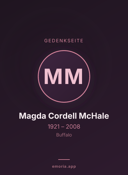 Gedenkportrait von Magda Cordell McHale