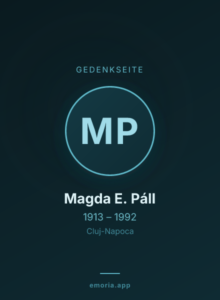 Gedenkportrait von Magda E. Páll