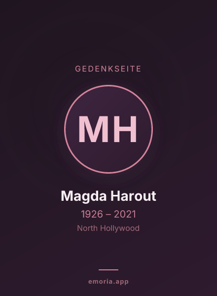 Gedenkportrait von Magda Harout