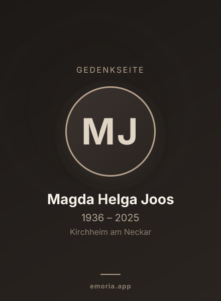 Gedenkportrait von Magda Helga Joos