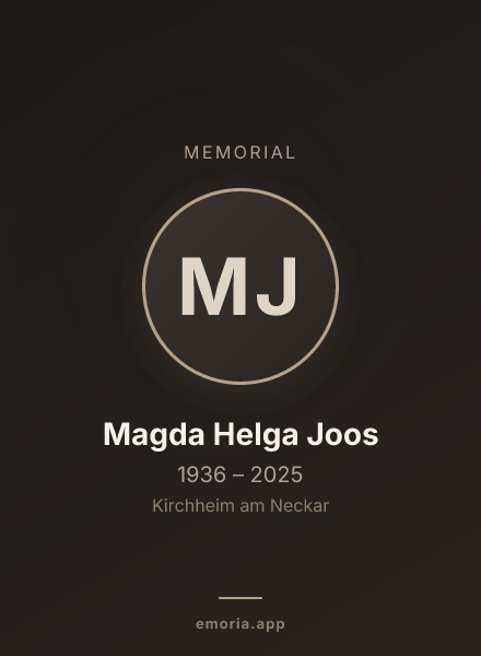 Memorial portrait of Magda Helga Joos