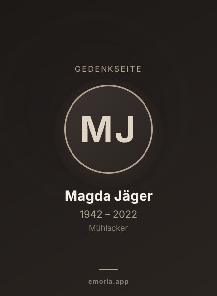 Gedenkportrait von Magda Jäger
