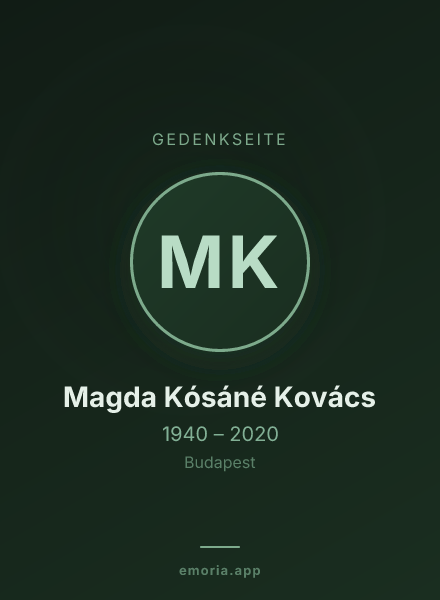 Gedenkportrait von Magda Kósáné Kovács