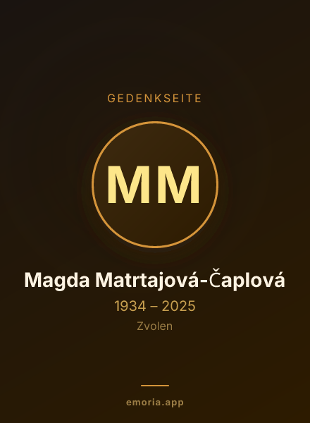 Gedenkportrait von Magda Matrtajová-Čaplová