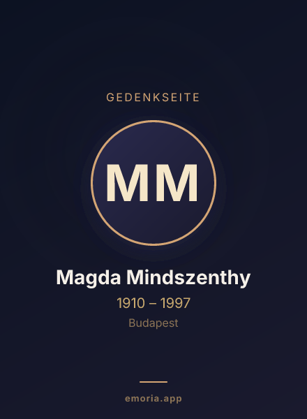 Gedenkportrait von Magda Mindszenthy