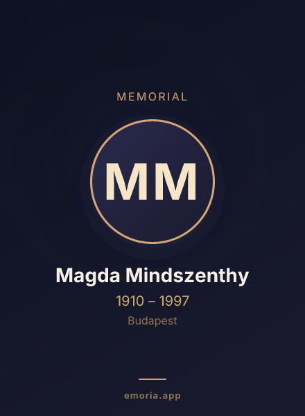 Memorial portrait of Magda Mindszenthy