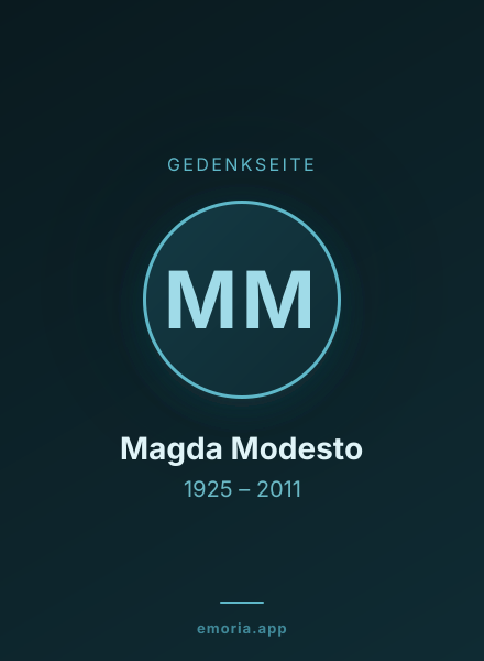 Gedenkportrait von Magda Modesto