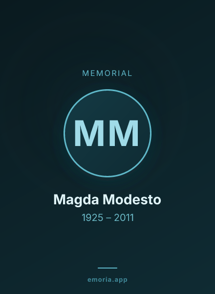 Memorial portrait of Magda Modesto