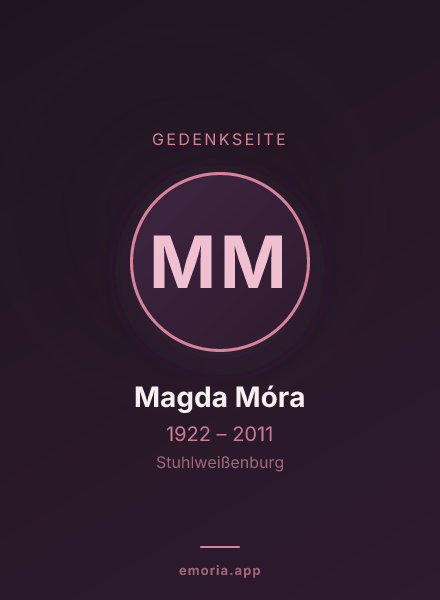 Gedenkportrait von Magda Móra