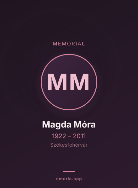 Memorial portrait of Magda Móra
