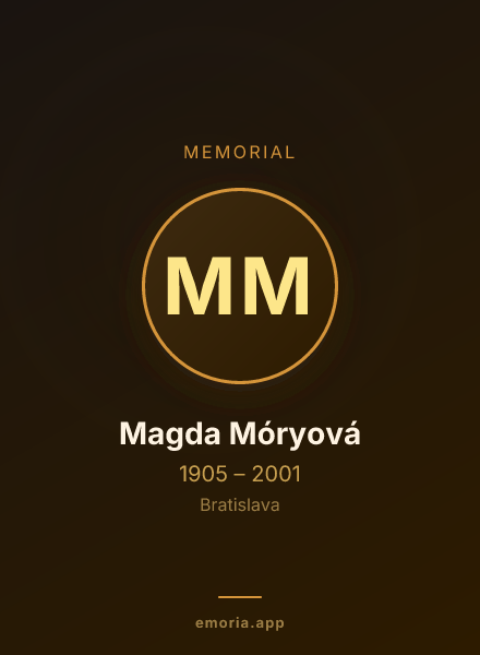 Memorial portrait of Magda Móryová