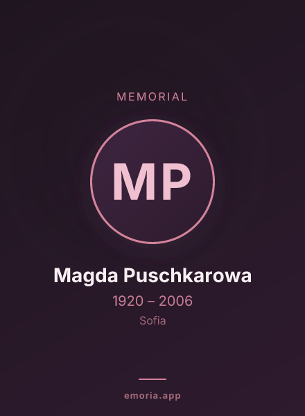 Memorial portrait of Magda Puschkarowa