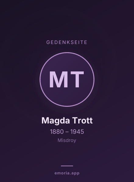 Gedenkportrait von Magda Trott