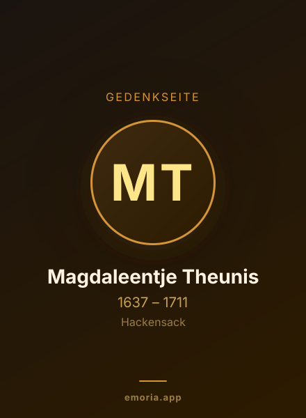 Gedenkportrait von Magdaleentje Theunis