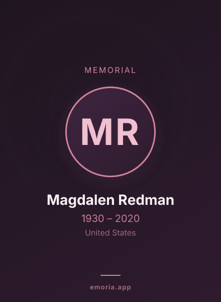 Memorial portrait of Magdalen Redman