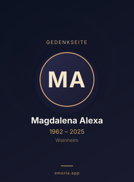 Gedenkportrait von Magdalena Alexa