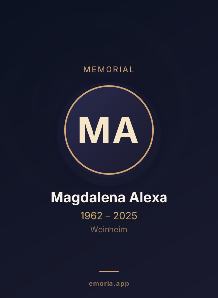 Memorial portrait of Magdalena Alexa